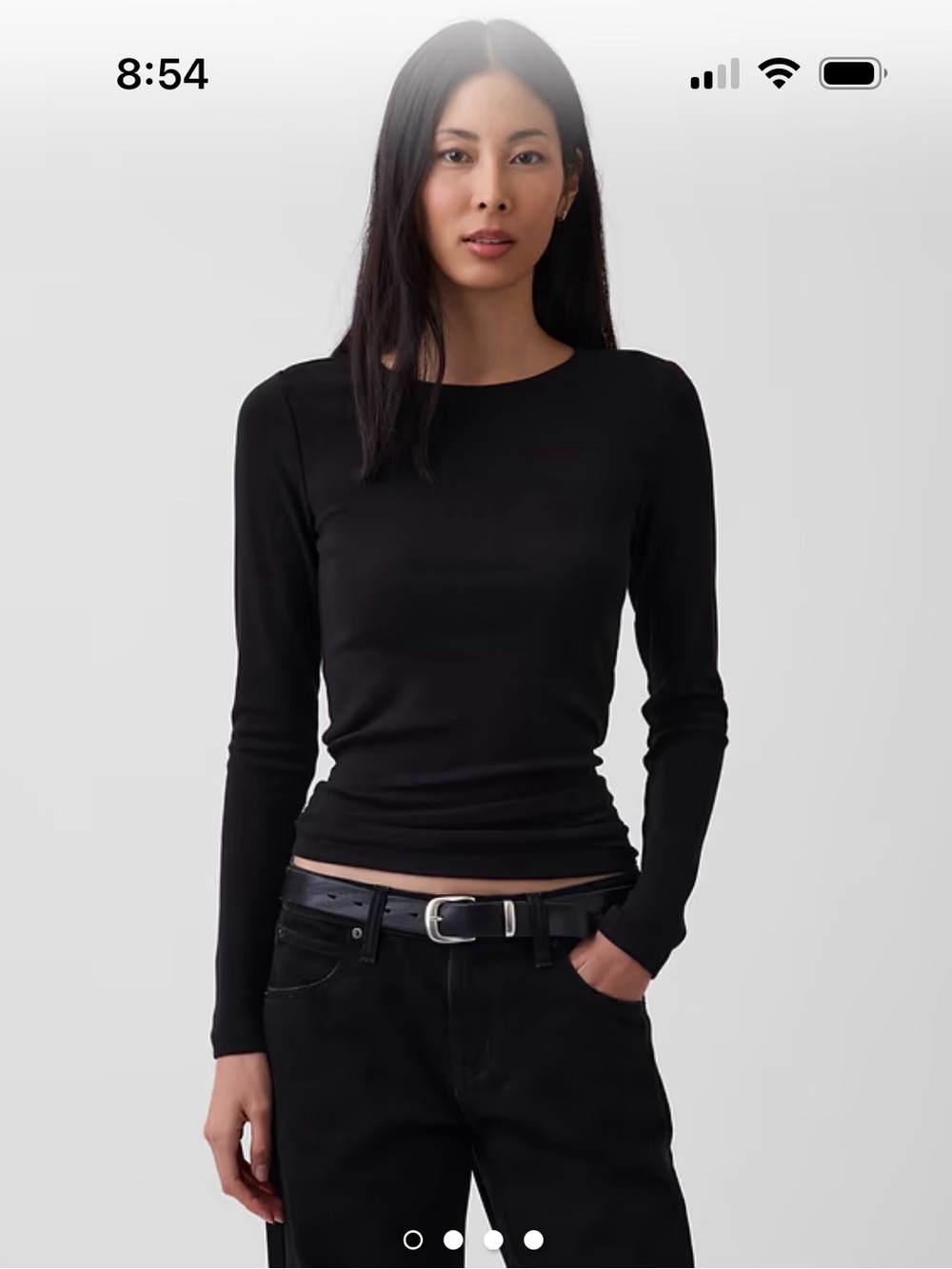 GAP Modern Crewneck T-Shirt in Black Size Small